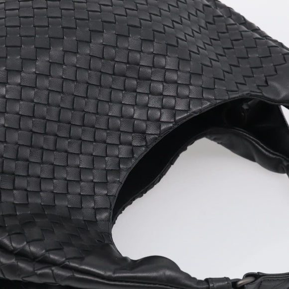 Bottega Veneta INTRECCIATO Hobo Shoulder Bag Leather Black 125787 Auth 211547SAM