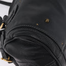 Chloe Paddington Hand Bag Leather Black Gold Auth 211548V-10