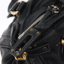 Chloe Paddington Hand Bag Leather Black Gold Auth 211548V-17