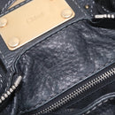 Chloe Paddington Hand Bag Leather Black Gold Auth 211548V-19