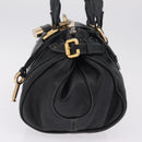 Chloe Paddington Hand Bag Leather Black Gold Auth 211548V-4