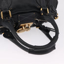 Chloe Paddington Hand Bag Leather Black Gold Auth 211548V-7