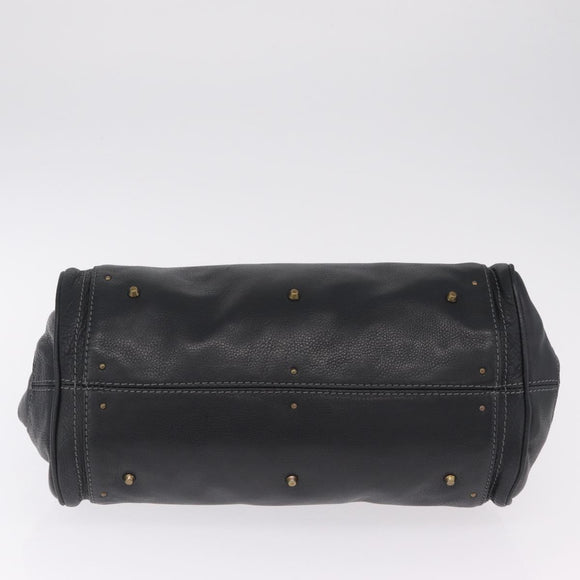 Chloe Paddington Hand Bag Leather Black Gold Auth 211548V