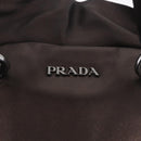 PRADA Hand Bag Leather Bronze Silver Auth 211549V-16