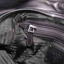 PRADA Hand Bag Leather Bronze Silver Auth 211549V-21