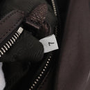 PRADA Hand Bag Leather Bronze Silver Auth 211549V-25