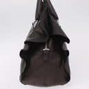 PRADA Hand Bag Leather Bronze Silver Auth 211549V-4