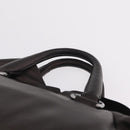 PRADA Hand Bag Leather Bronze Silver Auth 211549V-8