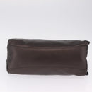 PRADA Hand Bag Leather Bronze Silver Auth 211549V-9