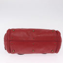 Chloe Paddington Hand Bag Leather Red Gold Tone Auth 211551V-11