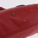 Chloe Paddington Hand Bag Leather Red Gold Tone Auth 211551V-12