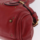 Chloe Paddington Hand Bag Leather Red Gold Tone Auth 211551V-16