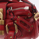 Chloe Paddington Hand Bag Leather Red Gold Tone Auth 211551V-19