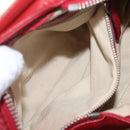 Chloe Paddington Hand Bag Leather Red Gold Tone Auth 211551V-26
