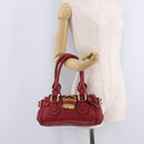 Chloe Paddington Hand Bag Leather Red Gold Tone Auth 211551V-30