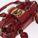 Chloe Paddington Hand Bag Leather Red Gold Tone Auth 211551V-6