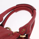 Chloe Paddington Hand Bag Leather Red Gold Tone Auth 211551V-8