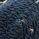 Miu Miu Matelasse Shoulder Bag Denim 2way Navy Silver Auth 211555A-19