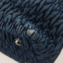Miu Miu Matelasse Shoulder Bag Denim 2way Navy Silver Auth 211555A-20