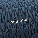 Miu Miu Matelasse Shoulder Bag Denim 2way Navy Silver Auth 211555A-21