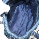 Miu Miu Matelasse Shoulder Bag Denim 2way Navy Silver Auth 211555A-25