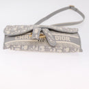 Christian Dior Trotter Canvas saddle Body Bag Gray Gold Tone Auth 211556V-11