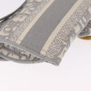 Christian Dior Trotter Canvas saddle Body Bag Gray Gold Tone Auth 211556V-14