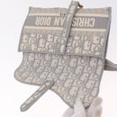 Christian Dior Trotter Canvas saddle Body Bag Gray Gold Tone Auth 211556V-18