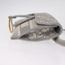 Christian Dior Trotter Canvas saddle Body Bag Gray Gold Tone Auth 211556V-4