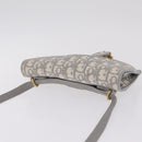 Christian Dior Trotter Canvas saddle Body Bag Gray Gold Tone Auth 211556V-6