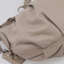 PRADA Shoulder Bag Leather Gray Silver Auth 211557V-11