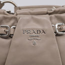 PRADA Shoulder Bag Leather Gray Silver Auth 211557V-14