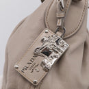 PRADA Shoulder Bag Leather Gray Silver Auth 211557V-15