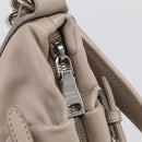 PRADA Shoulder Bag Leather Gray Silver Auth 211557V-16