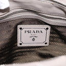 PRADA Shoulder Bag Leather Gray Silver Auth 211557V-17