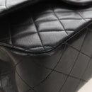 CHANEL Matelasse 25 Chain Shoulder Bag Lamb Skin Black Gold CC Auth 211558SAM-10