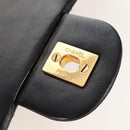 CHANEL Matelasse 25 Chain Shoulder Bag Lamb Skin Black Gold CC Auth 211558SAM-17
