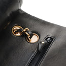 CHANEL Matelasse 25 Chain Shoulder Bag Lamb Skin Black Gold CC Auth 211558SAM-19