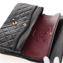 CHANEL Matelasse 25 Chain Shoulder Bag Lamb Skin Black Gold CC Auth 211558SAM-21