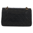 CHANEL Matelasse 25 Chain Shoulder Bag Lamb Skin Black Gold CC Auth 211558SAM-3