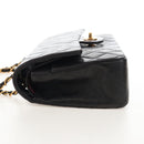 CHANEL Matelasse 25 Chain Shoulder Bag Lamb Skin Black Gold CC Auth 211558SAM-4