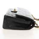 CHANEL Matelasse 25 Chain Shoulder Bag Lamb Skin Black Gold CC Auth 211558SAM-5