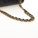 CHANEL Matelasse 25 Chain Shoulder Bag Lamb Skin Black Gold CC Auth 211558SAM-7