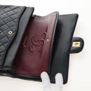 CHANEL Matelasse 25 Chain Shoulder Bag Lamb Skin Black Gold CC Auth 211559SAM-20