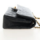 CHANEL Matelasse 25 Chain Shoulder Bag Lamb Skin Black Gold CC Auth 211559SAM-5