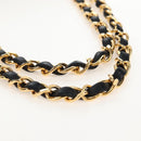 CHANEL Matelasse 25 Chain Shoulder Bag Lamb Skin Black Gold CC Auth 211559SAM-8