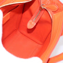 CELINE Luggage Nano Shopper Hand Bag Leather 2way Orange Gold Auth 211569V-20