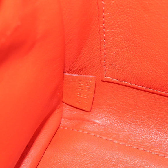 CELINE Luggage Nano Shopper Hand Bag Leather 2way Orange Gold Auth 211569V