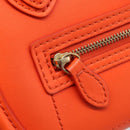 CELINE Luggage Nano Shopper Hand Bag Leather 2way Orange Gold Auth 211569V-24