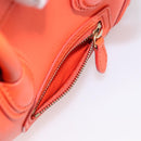 CELINE Luggage Nano Shopper Hand Bag Leather 2way Orange Gold Auth 211569V-25